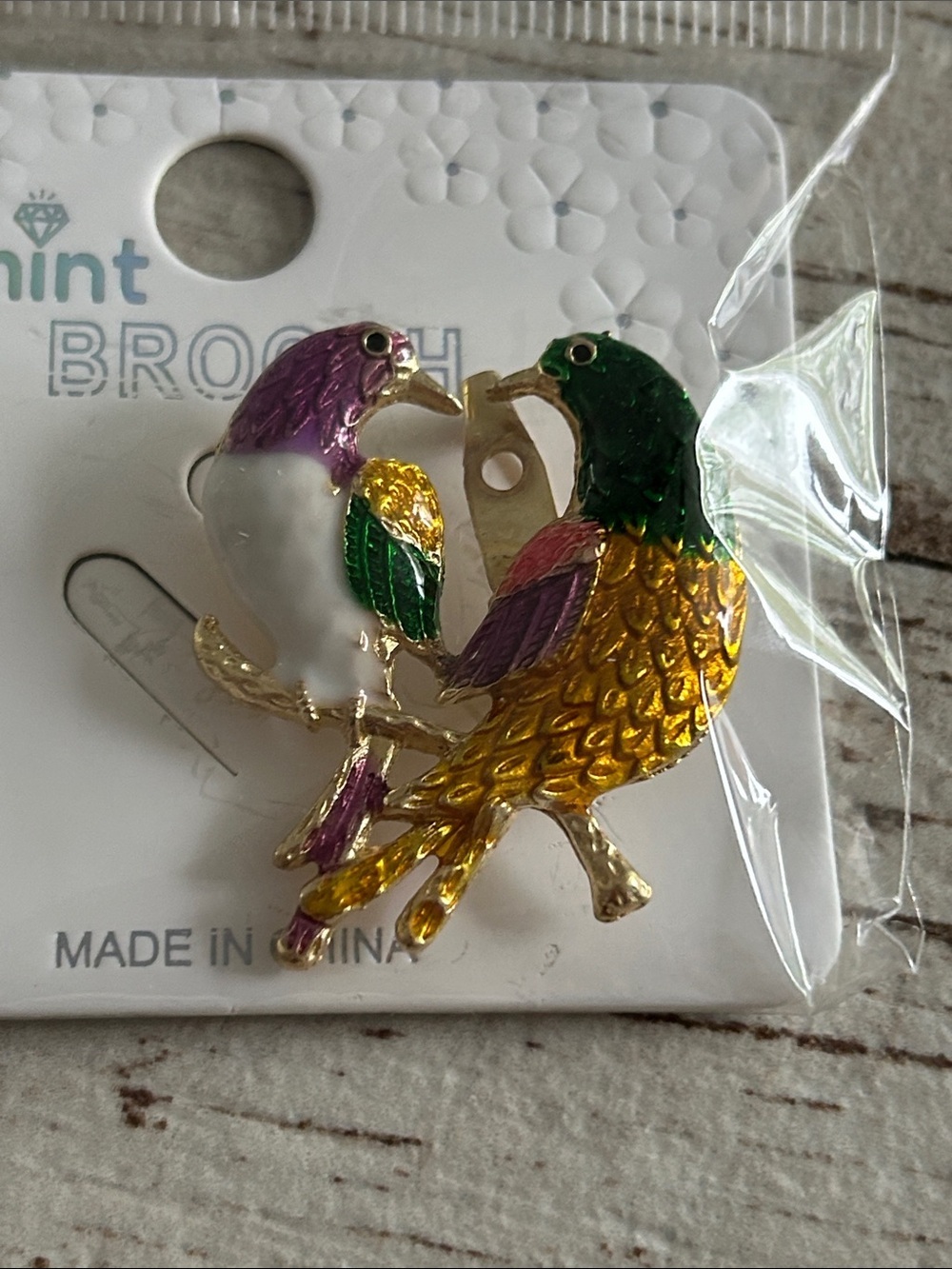 5/)25 Mint Bird Brooch Pin in Gold, Green, Purple, White –  Bird Jewelry